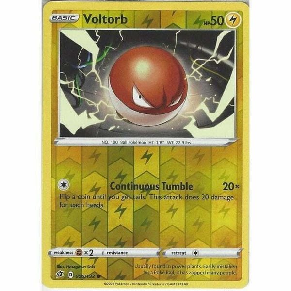 056/192 Voltorb Common Reverse Holo Card Pokemon Sword &amp;amp; Shield Rebel Clash - Recaptured LTD