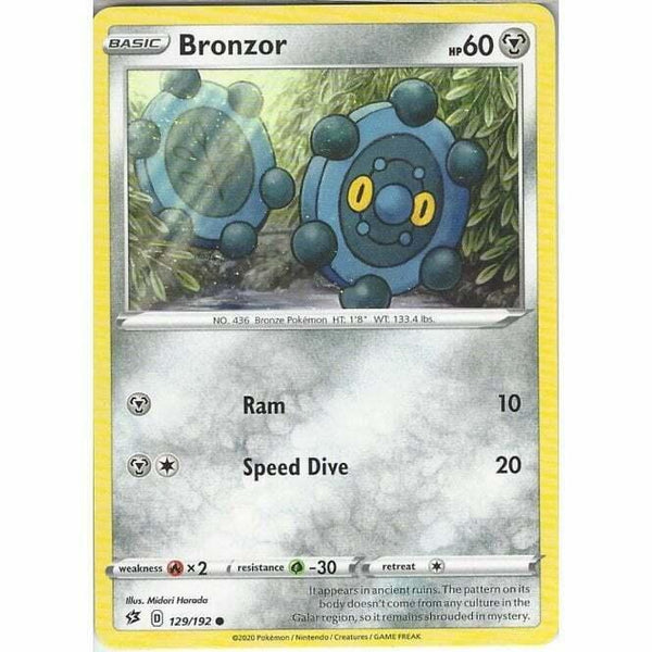 129/192 Bronzor Common Card Pokemon Sword & Shield Rebel Clash - Recaptured LTD