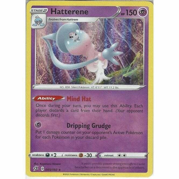 085/192 Hatterene Rare Holo Card Pokemon Sword & Shield Rebel Clash - Recaptured LTD
