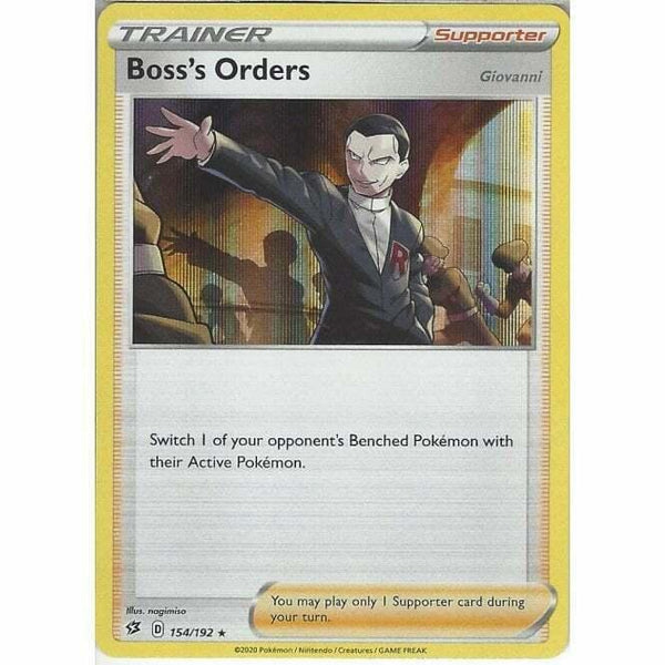 154/192 Boss's Orders Rare Holo Card Pokemon Sword & Shield Rebel Clash - Recaptured LTD