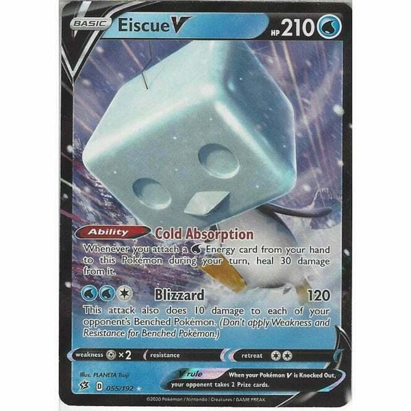 055/192 Eiscue V Rare Holo V Card Pokemon Sword & Shield Rebel Clash - Recaptured LTD