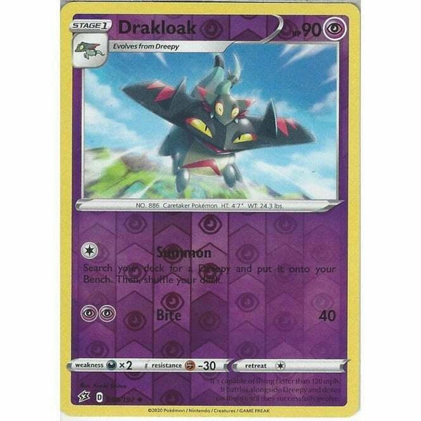 090/192 Drakloak Uncommon Reverse Holo Card Pokemon Sword & Shield Rebel Clash - Recaptured LTD