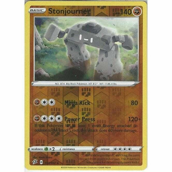 111/192 Stonjourner Rare Reverse Holo Card Pokemon Sword & Shield Rebel Clash# - Recaptured LTD