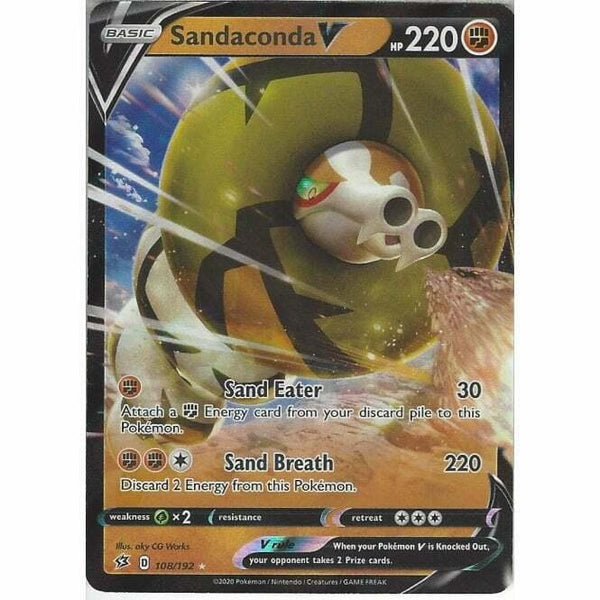 108/192 Sandaconda V Rare Holo V Card Pokemon Sword & Shield Rebel Clash - Recaptured LTD