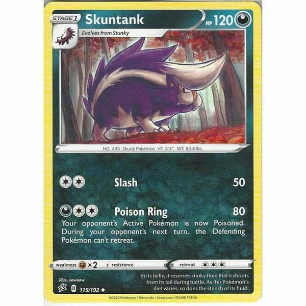 115/192 Skuntank Uncommon Card Pokemon Sword & Shield Rebel Clash - Recaptured LTD