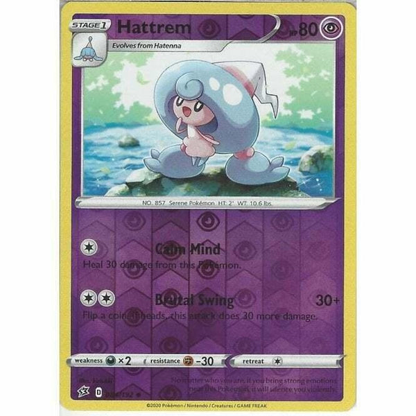 084/192 Hattrem Uncommon Reverse Holo Card Pokemon Sword & Shield Rebel Clash - Recaptured LTD