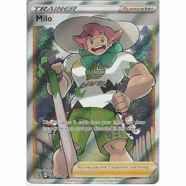 190/192 Milo Rare Ultra Card Pokemon Sword & Shield Rebel Clash - Recaptured LTD