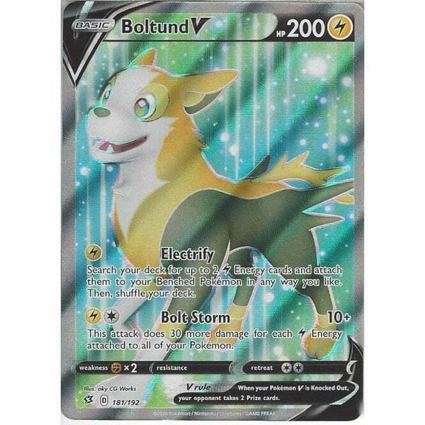 181/192 Boltund V Rare Ultra Card Pokemon Sword & Shield Rebel Clash - Recaptured LTD