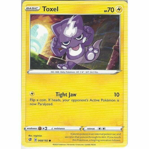 068/192 Toxel Common Card Pokemon Sword & Shield Rebel Clash - Recaptured LTD