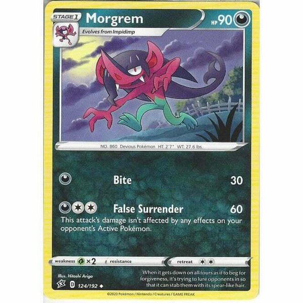 124/192 Morgrem Uncommon Card Pokemon Sword & Shield Rebel Clash - Recaptured LTD