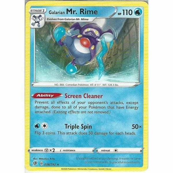 038/192 Galarian Mr. Rime Rare Card Pokemon Sword & Shield Rebel Clash - Recaptured LTD