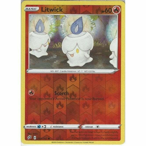 031/192 Litwick | Common Reverse Holo Card | Pokemon Sword & Shield Rebel Clash - Recaptured LTD