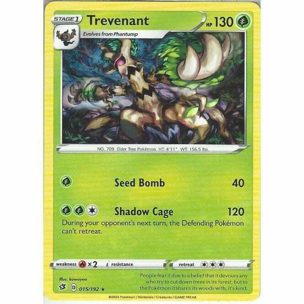 015/192 Trevenant Rare Card Pokemon Sword & Shield Rebel Clash - Recaptured LTD
