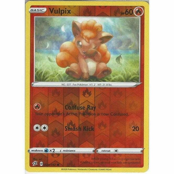 024/192 Vulpix Common Reverse Holo Card Pokemon Sword & Shield Rebel Clash - Recaptured LTD