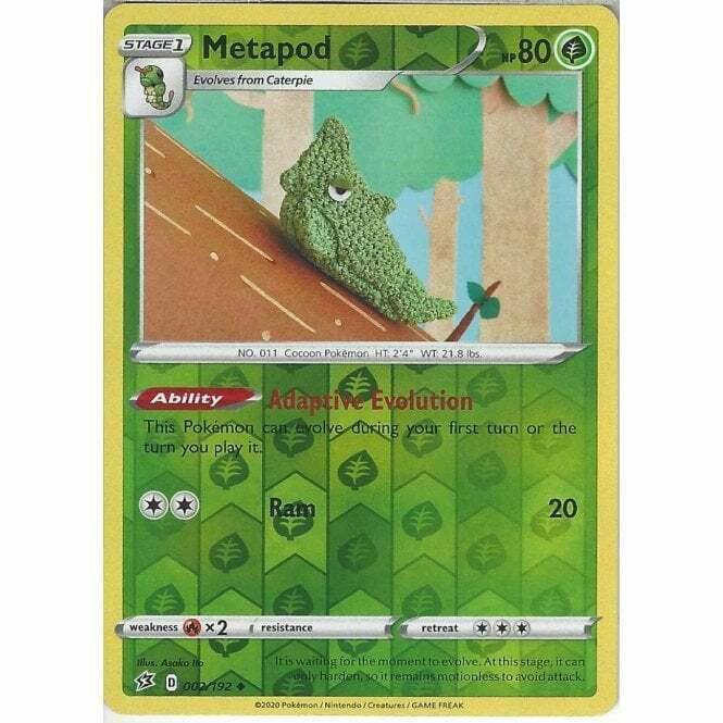 002/192 Metapod Uncommon Reverse Holo Card Pokemon Sword & Shield Rebe
