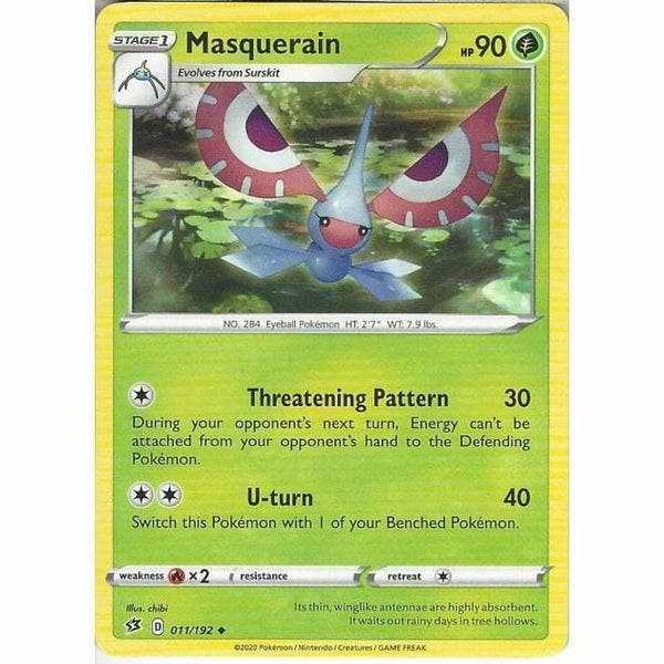 011/192 Masquerain Uncommon Card Pokemon Sword & Shield Rebel Clash - Recaptured LTD