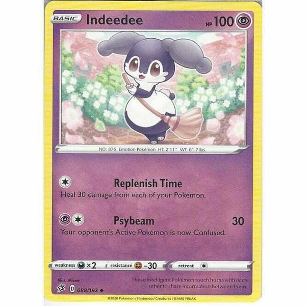 088/192 Indeedee Uncommon Card Pokemon Sword & Shield Rebel Clash - Recaptured LTD