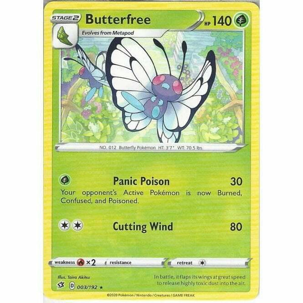 003/192 Butterfree Rare Card Pokemon Sword & Shield Rebel Clash - Recaptured LTD
