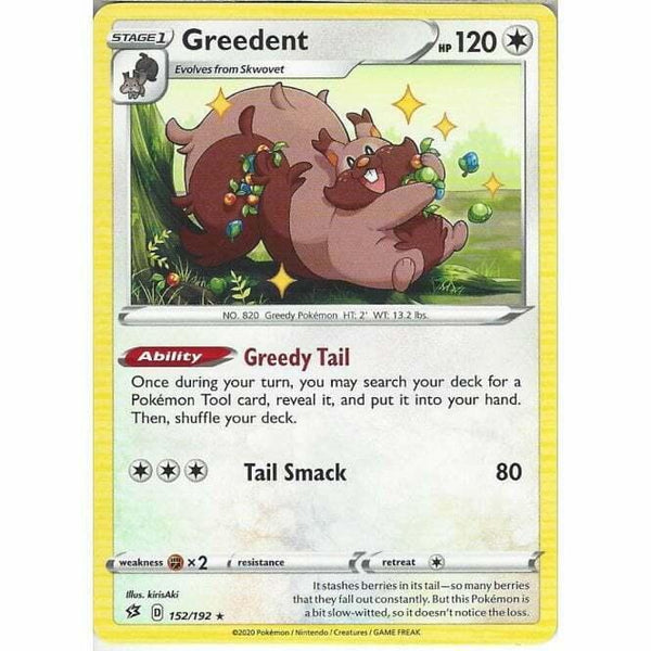 152/192 Greedent Rare Card Pokemon Sword & Shield Rebel Clash - Recaptured LTD