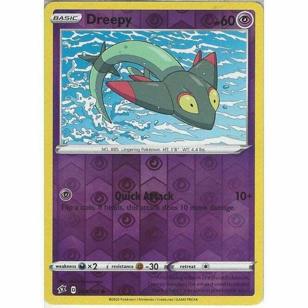089/192 Dreepy Common Reverse Holo Card Pokemon Sword & Shield Rebel Clash - Recaptured LTD