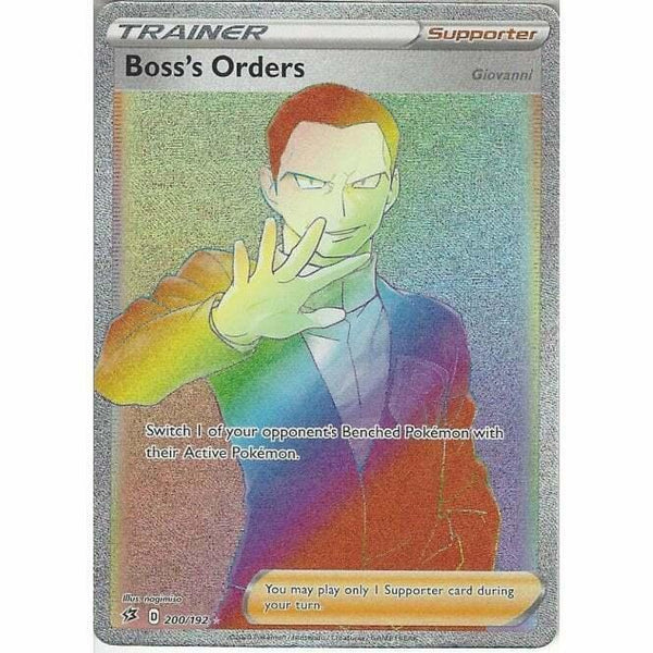 200/192 Boss's Orders Full Art Rainbow Rare Card Sword & Shield Rebel Clash - Recaptured LTD