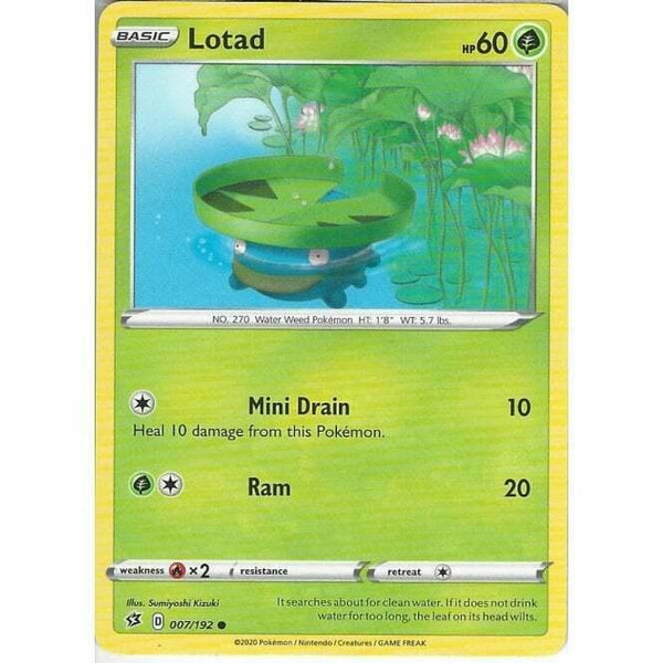 007/192 Lotad Common Card Pokemon Sword & Shield Rebel Clash - Recaptured LTD
