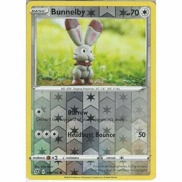 146/192 Bunnelby Common Reverse Holo Card Pokemon Sword & Shield Rebel Clash - Recaptured LTD