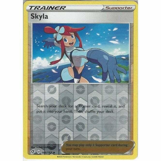 pokemon skyla card 166/192 Skyla Uncommon Reverse Holo Card Pokemon Sword & Shield Rebel
