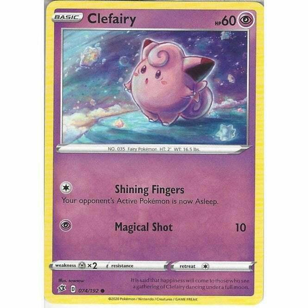 074/192 Clefairy Common Card Pokemon Sword & Shield Rebel Clash - Recaptured LTD