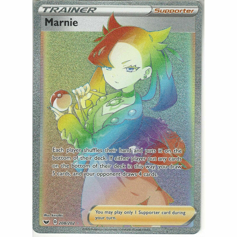 Pokemon TCG - MARNIE - Full Art Rainbow - Secret Rare - Sword &amp - Recaptured LTD Pokemon TCG - MARNIE - Full Art Rainbow - Secret Rare - Sword &amp - Recaptured LTD