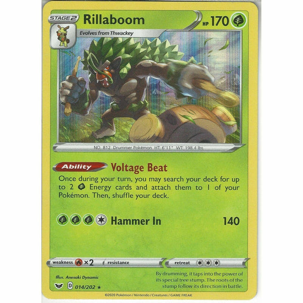014/202 Rillaboom | Rare Holo Card | Pokemon TCG Sword and Shield S&amp;amp;S Base Set - Recaptured LTD