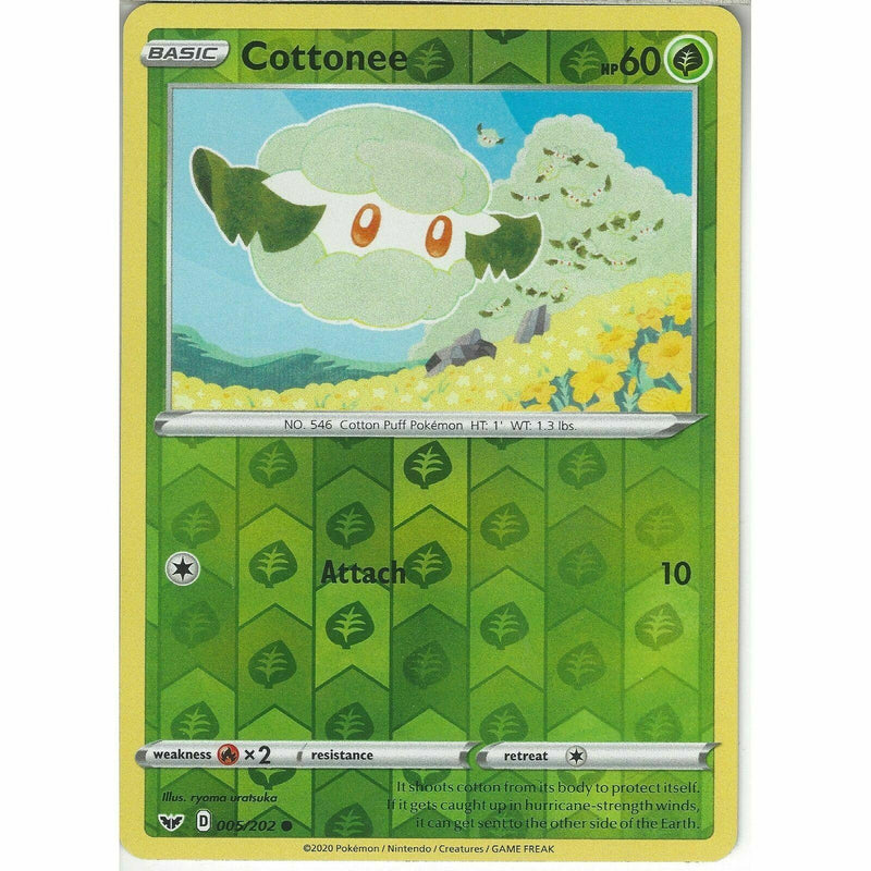 005/202 Cottonee | Common Reverse Holo Card Pokemon TCG Sword &