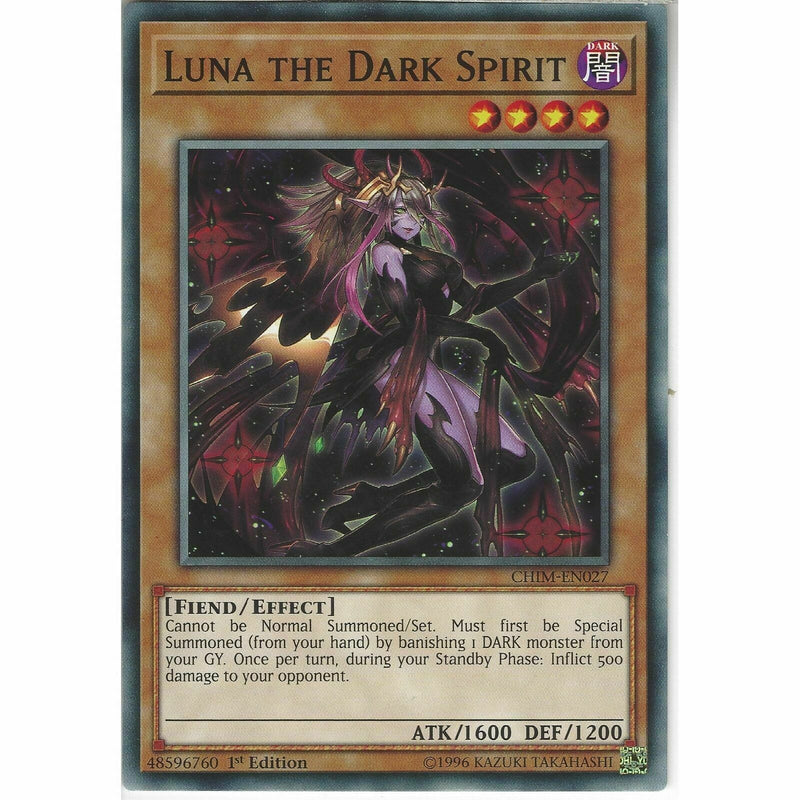 CHIM EN027 Luna the Dark Spirit 1st Edition Common Card YuGiOh