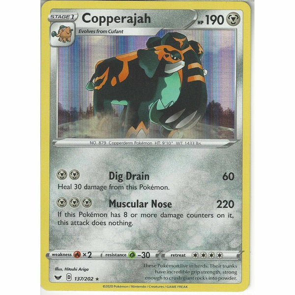 137/202 Copperajah | Rare Holo Card | Pokemon TCG Sword and Shield S&amp;amp;S Base Set - Recaptured LTD
