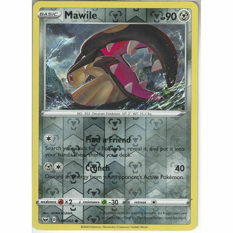 all mawile pokemon cards 129/202 Mawile | Common Reverse Holo Card Pokemon TCG Sword &