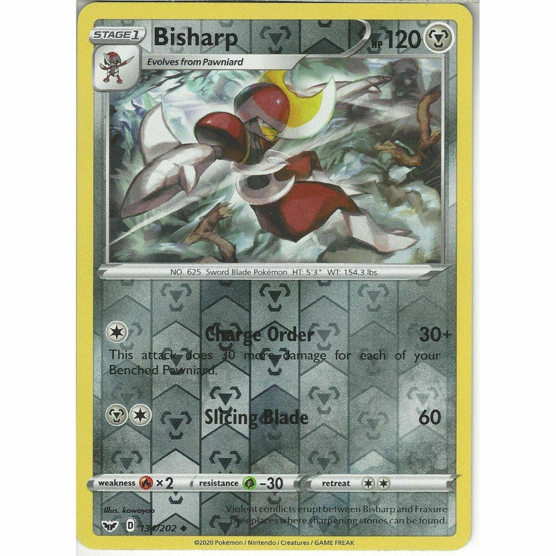 134/202 Bisharp | Uncommon Reverse Holo Card Pokemon TCG Sword &am - Recaptured LTD 134/202 Bisharp | Uncommon Reverse Holo Card Pokemon TCG Sword &am - Recaptured LTD