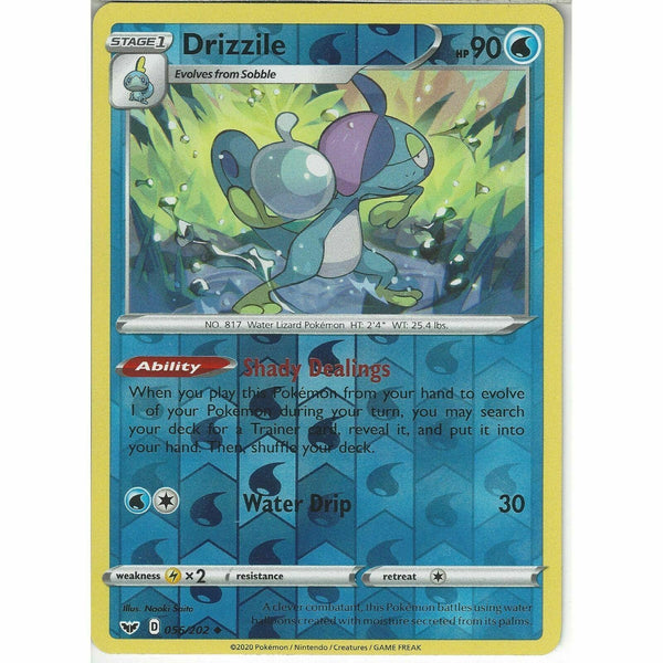 056/202 Drizzile | Uncommon Reverse Holo Card | Pokemon Sword &amp;amp; Shield Base Set - Recaptured LTD