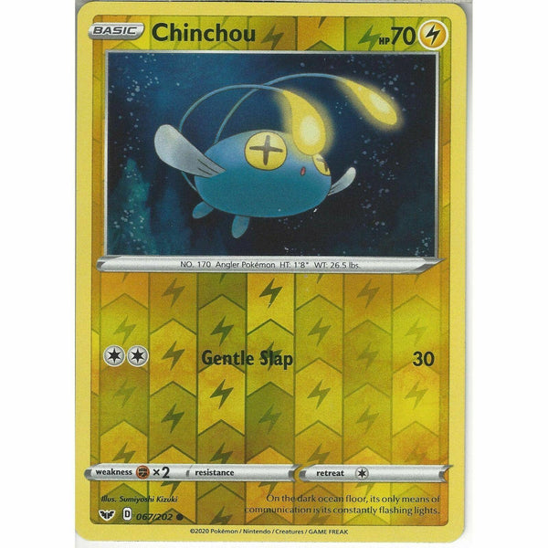 067/202 Chinchou | Common Reverse Holo Card Pokemon TCG Sword &amp;amp; Shield Base Set - Recaptured LTD