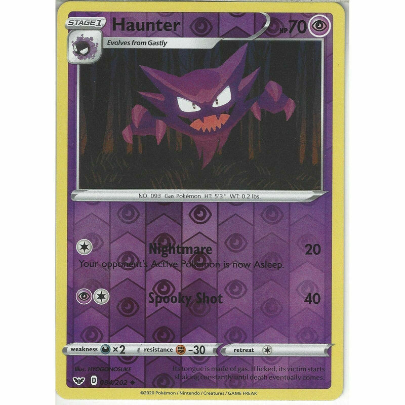 084/202 Haunter | Uncommon Reverse Holo Card | Pokemon Sword & - Recaptured LTD 084/202 Haunter | Uncommon Reverse Holo Card | Pokemon Sword & - Recaptured LTD