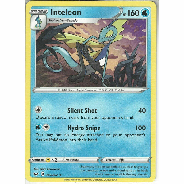 059/202 Inteleon | Rare Card | Pokemon TCG Sword and Shield (Base Set) S&amp;amp;S - Recaptured LTD