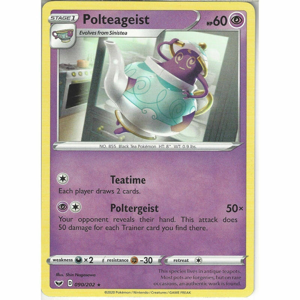 090/202 Polteageist | Rare Card | Pokemon TCG Sword and Shield (Base Set) S&amp;amp;S - Recaptured LTD