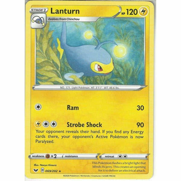 069/202 Lanturn | Rare Card | Pokemon TCG Sword and Shield (Base Set) S&amp;amp;S - Recaptured LTD