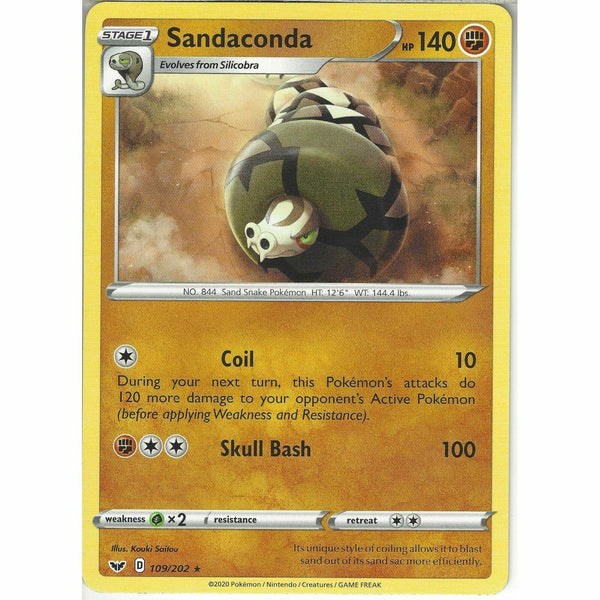 109/202 Sandaconda | Rare Card | Pokemon TCG Sword and Shield (Base Set) S&amp;amp;S - Recaptured LTD