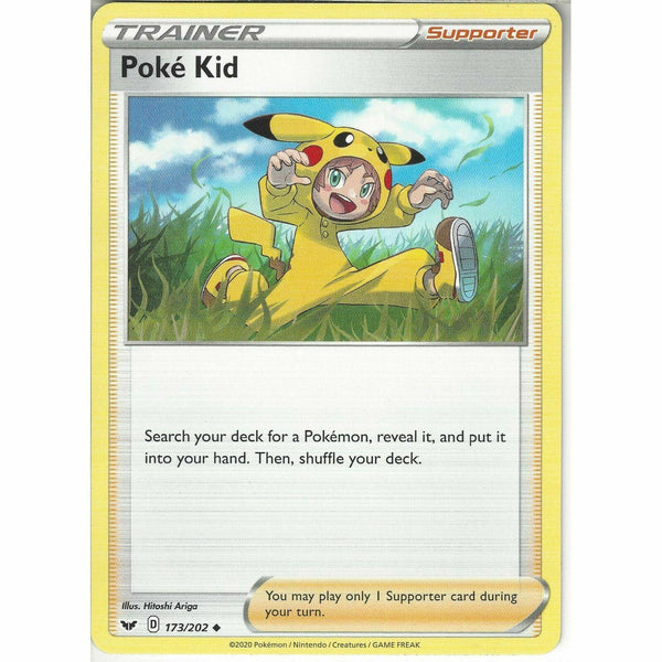 173/202 Poke Kid | Uncommon Trainer Card | Pokemon Sword &amp;amp; Shield (Base Set) - Recaptured LTD