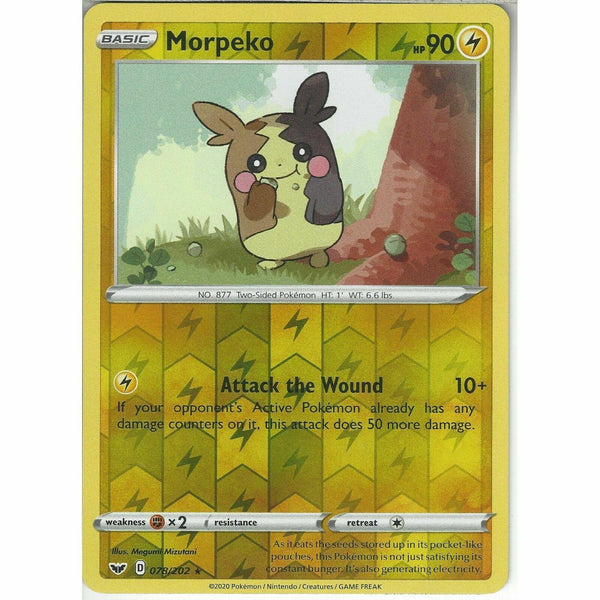 078/202 Morpeko | Rare Reverse Holo Card Pokemon TCG Sword and Shield (Base Set) - Recaptured LTD
