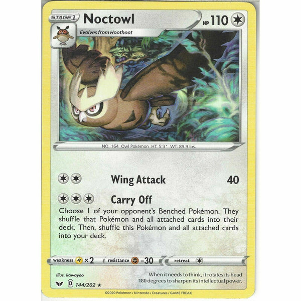 144/202 Noctowl | Rare Card | Pokemon TCG Sword and Shield (Base Set) S&amp;amp;S - Recaptured LTD