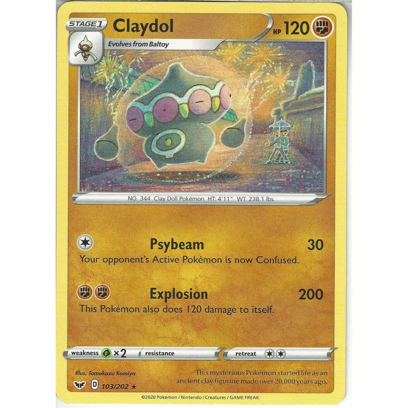 103/202 Claydol | Rare Card | Pokemon TCG Sword and Shield (Base Set) - Recaptured LTD 103/202 Claydol | Rare Card | Pokemon TCG Sword and Shield (Base Set) - Recaptured LTD