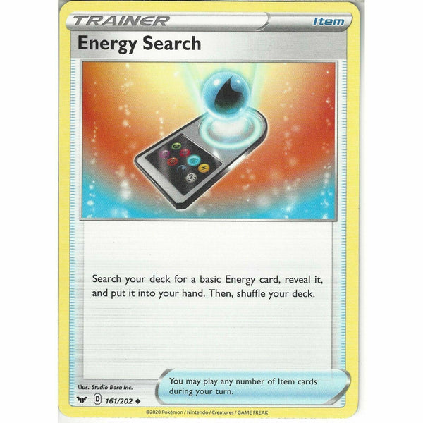 161/202 Energy Search | Uncommon Trainer Card Pokemon Sword &amp;amp; Shield (Base Set) - Recaptured LTD