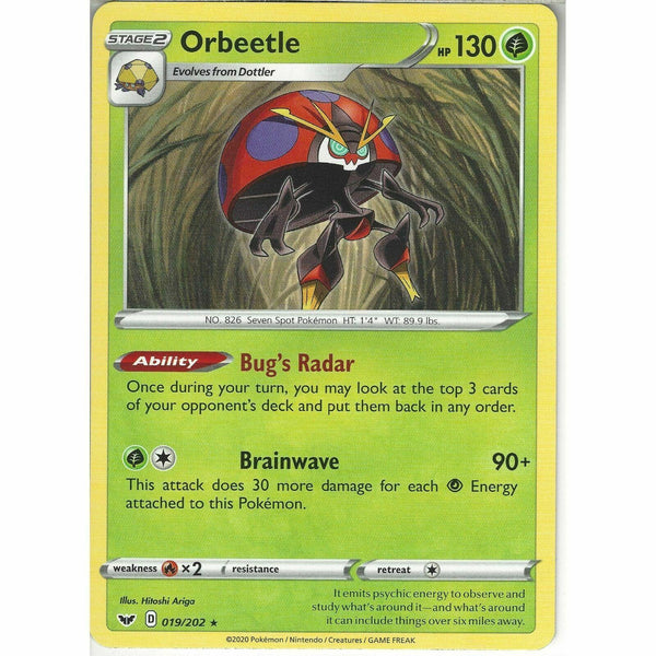 019/202 Orbeetle | Rare Card | Pokemon TCG Sword and Shield (Base Set) S&amp;amp;S - Recaptured LTD