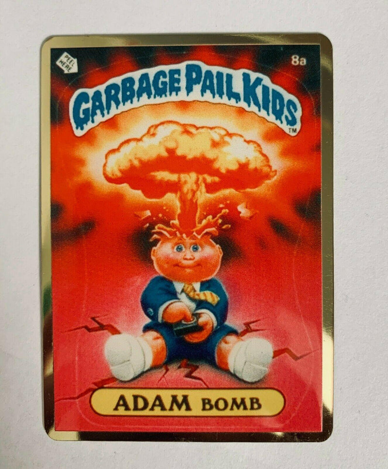 Adam Bomb 8a Garbage Pail Kids Series 1(1985) RARE CUSTOM METAL GOLD C - Recaptured LTD Adam Bomb 8a Garbage Pail Kids Series 1(1985) RARE CUSTOM METAL GOLD C - Recaptured LTD